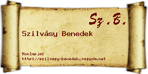 Szilvásy Benedek névjegykártya