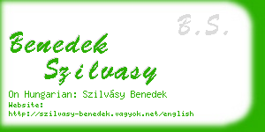 benedek szilvasy business card